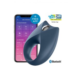 SATISFYER ANILLO VIBRADOR APP ROYAL ONE AZUL