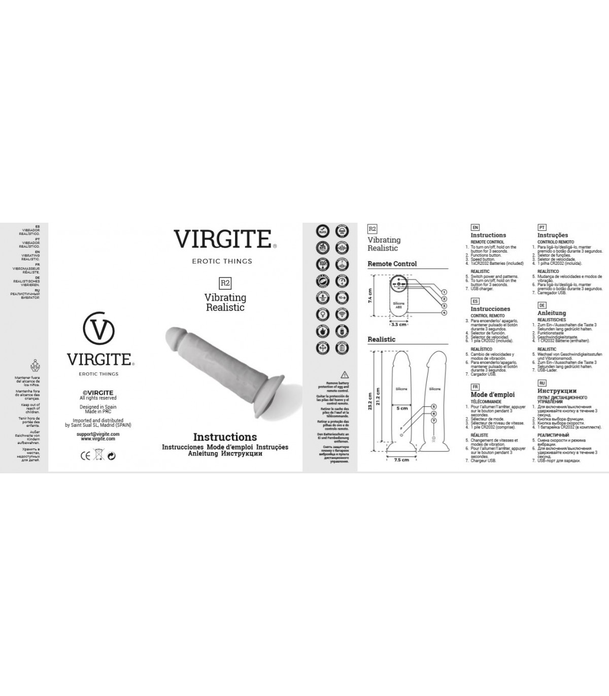 VIBRADOR REALÍSTICO R2" 21CM C/ CONTROL REMOTO" - Imagen 7