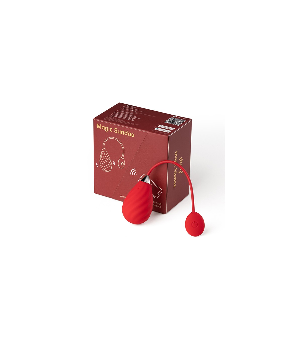 MAGIC MOTION HUEVO VIBRADOR MAGIC SUNDAE ROJO APP - Imagen 3
