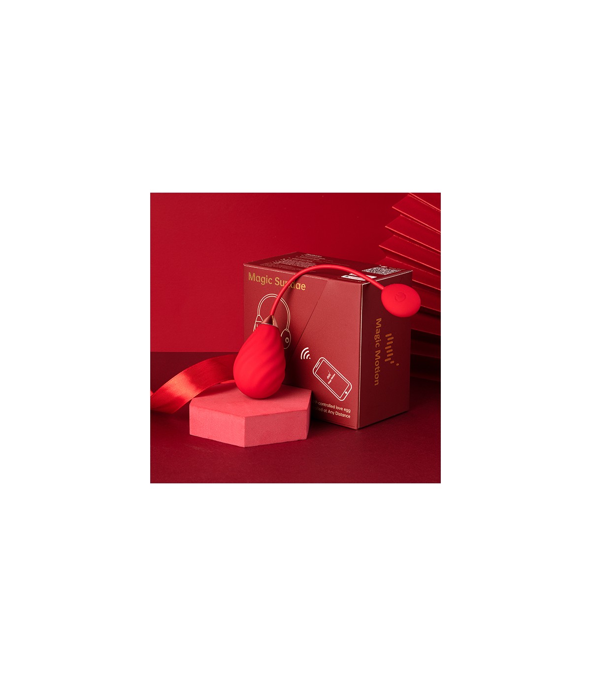 MAGIC MOTION HUEVO VIBRADOR MAGIC SUNDAE ROJO APP - Imagen 5